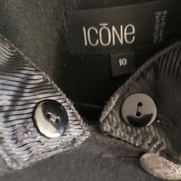 Icóne Petticoat Military Style Swing Back Black Silver Hardware Woman Size 10 - Picture 5 of 16